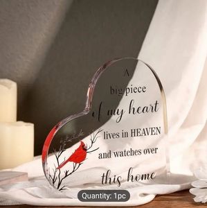 1pc Unique Red Cardinal Acrylic Centerpiece Decoration Plaque